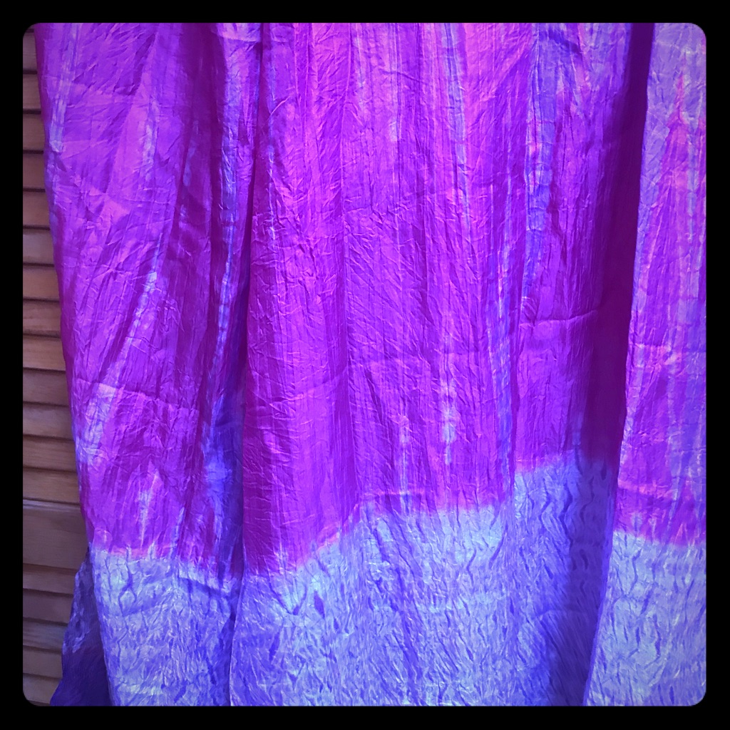 Large Hand Dyed PinkPurple Silk Scarf